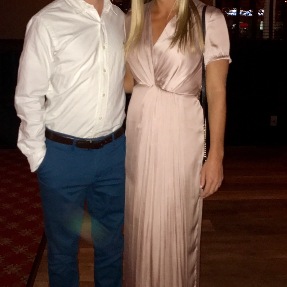 H&M silk pink dress
